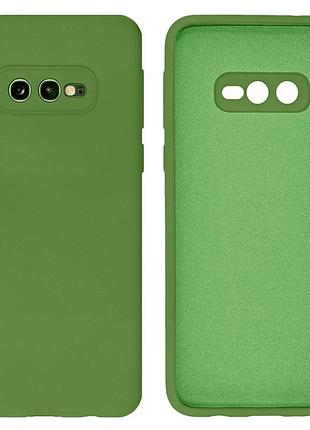 Чехол silicone case camera protective для samsung s10e (25) хаки зеленый khaki