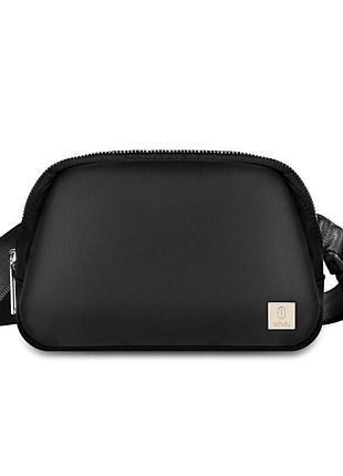 Сумка lulu crossbody bag черная нейлоновая для женщин повседневного использования с регулируемым ремешком