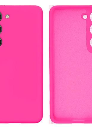Чехол силиконовый full camera protective для samsung s23 (21) shiny pink ярко-розовый
