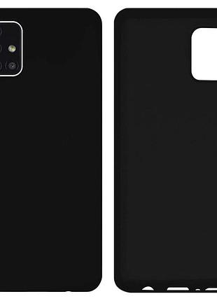 Чехол silicone case camera protective для samsung a71 (03) черный black