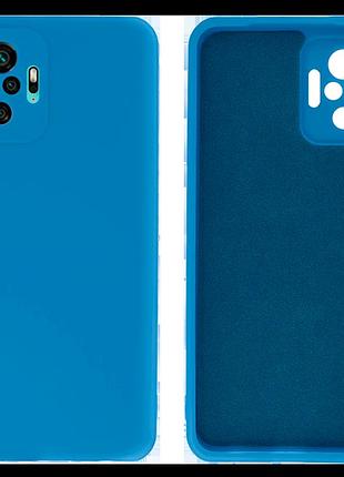 Чехол silicone case camera protective для xiaomi redmi note 10 pro (10) cиний azure