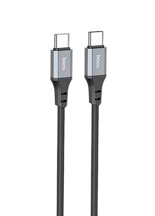 Кабель usb c to c 60w hoco x86 для зарядки ноутбуков и телефонов силиконовый 1м черный
