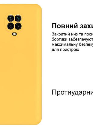 Чехол silicone case camera protective для xiaomi redmi note 9 pro (20) желтый yellow 2