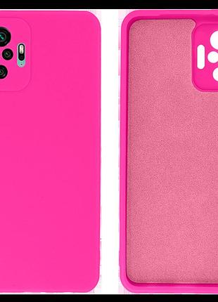Чехол silicone case camera protective для xiaomi redmi note 10 pro (21) ярко розовый shiny pink