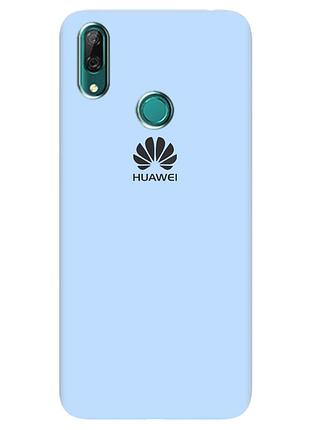 Чохол silicone case premium для huawei y7 2019 lilac cream (11) блакитний