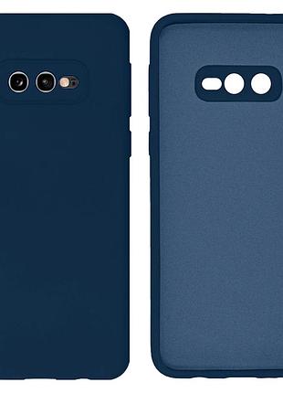 Чехол silicone case camera protective для samsung s10e (08) темно синий dark blue