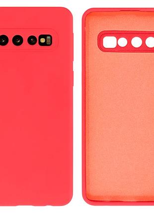 Чехол silicone case camera protective для samsung s10 (12) коралловый coral