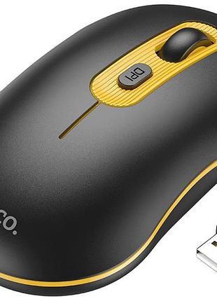 Бездротова миша hoco gm21 чорна для комп'ютера та ноутбука з чіпом mx8650 1600 dpi для роботи та ігор