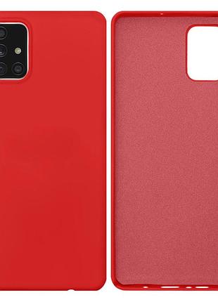 Чехол silicone case camera protective для samsung a71 (01) красный red
