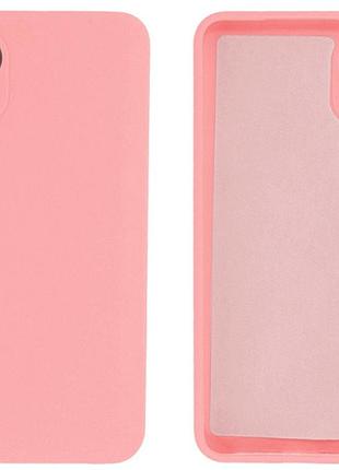 Чехол silicone case camera protective для samsung a03 (17) розовый light pink