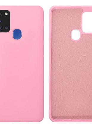 Чехол silicone case camera protective для samsung a21s (18) пудра pink sand