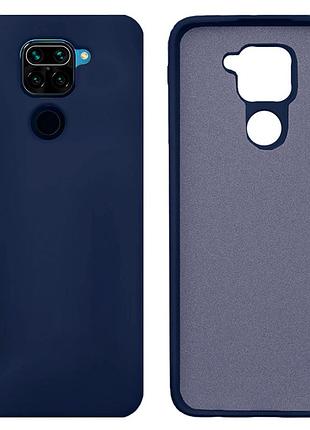 Чехол silicone case camera protective для xiaomi redmi note 9 (08) темно синий dark blue