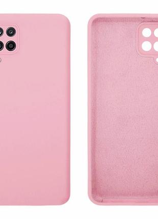 Чехол silicone case camera protective для samsung a12 (17) розовый light pink