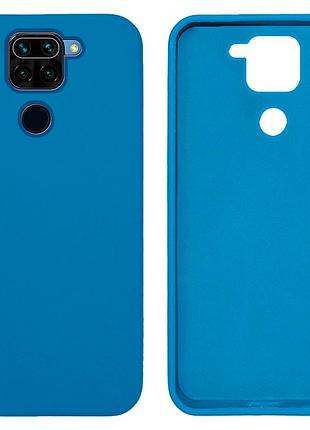 Чехол silicone case camera protective для xiaomi redmi note 9 (10) cиний azure