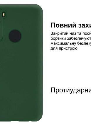 Чехол silicone case camera protective для xiaomi redmi note 8t (22) темно зеленый forest green 2