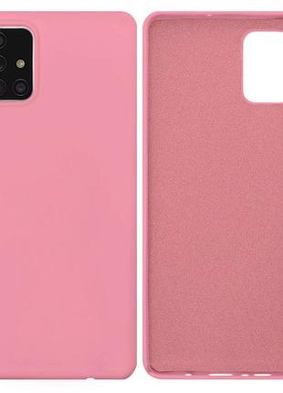 Чехол silicone case camera protective для samsung a71 (04) розовый pink