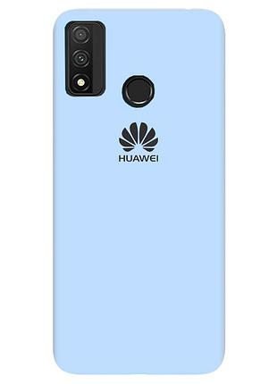 Чехол silicone case premium для huawei p smart 2020 lilac cream (11) голубой