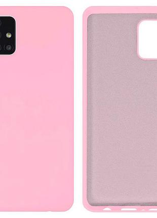 Чохол silicone case camera protective для samsung a71 (17) рожевий light pink