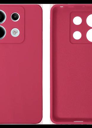 Чехол silicone case camera protective для xiaomi redmi note 13 pro 4g (15) бордовый rose red