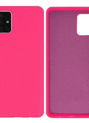 Чехол silicone case camera protective для samsung a51 (21) ярко розовый shiny pink