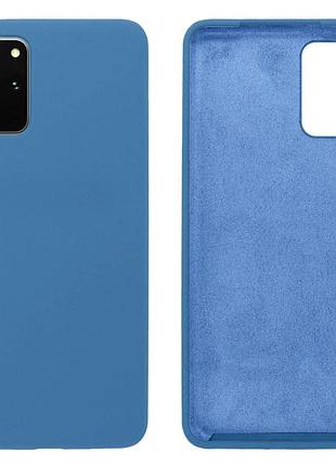 Чехол silicone case camera protective для samsung s20 plus (10) cиний azure
