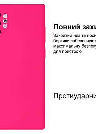 Чехол silicone case camera protective для samsung note 10 plus (21) ярко розовый shiny pink 2