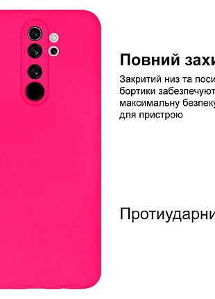 Чехол silicone case camera protective для xiaomi redmi note 8 pro (21) ярко розовый shiny pink 2