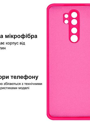 Чехол silicone case camera protective для xiaomi redmi note 8 pro (21) ярко розовый shiny pink 3