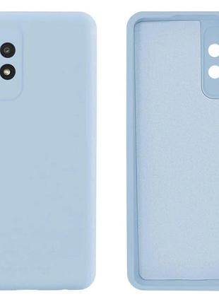 Чехол silicone case camera protective для samsung a52 (11) голубой lilac cream
