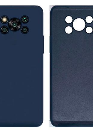 Чехол силиконовый full camera protective для xiaomi poco x3 (8) dark blue тёмно-синий