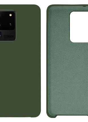 Чехол silicone case camera protective для samsung s20 ultra (22) темно зеленый forest green