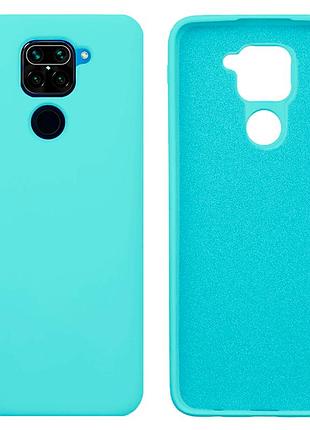 Чехол silicone case camera protective для xiaomi redmi note 9 (02) бирюза sea blue