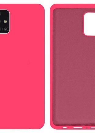 Чехол silicone case camera protective для samsung a71 (21) ярко розовый shiny pink