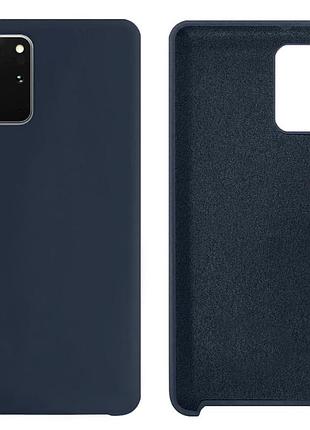 Чехол silicone case camera protective для samsung s20 plus (08) темно синий dark blue