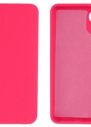Чехол silicone case camera protective для samsung a03 (21) ярко розовый shiny pink