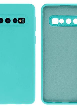 Чохол silicone case camera protective для samsung s10 (02) бірюза sea blue