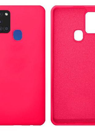Чехол silicone case camera protective для samsung a21s (21) ярко розовый shiny pink