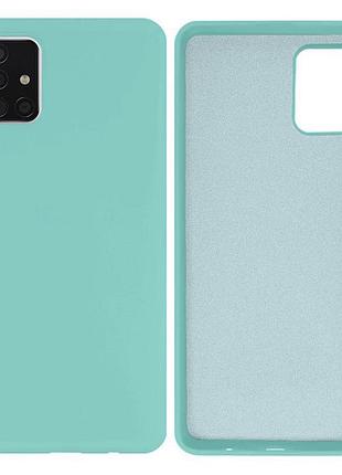 Чохол silicone case camera protective для samsung a51 (02) бірюза sea blue