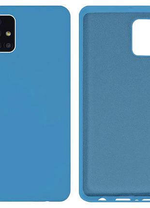 Чехол silicone case camera protective для samsung a71 (16) синий blue
