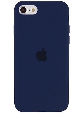 Чехол silicone case full protective (aa) для apple iphone se (2020) темно-синий / midnight blue