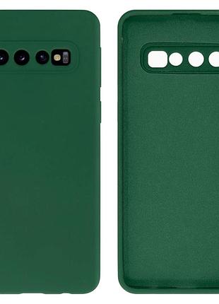 Чехол silicone case camera protective для samsung s10 (22) темно зеленый forest green