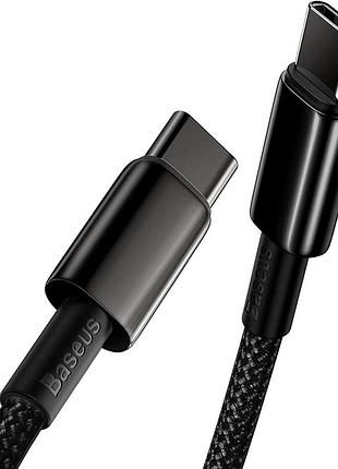 Кабель baseus usb-c 100 вт, 5 а, qc 4.0, длина 1 м для быстрой зарядки usb-c - usb-c из цинкового сплава с нейлоновой оплеткой