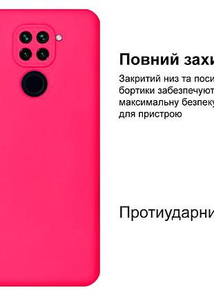 Чохол silicone case camera protective для xiaomi redmi note 9 (21) яскраво рожевий shiny pink 2