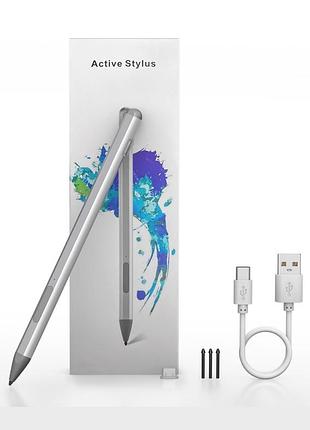 Стилус surface pen із чутливістю до тиску 4096, заряджання через usb-c, гумка та клацання правою кнопкою миші, магнітний.