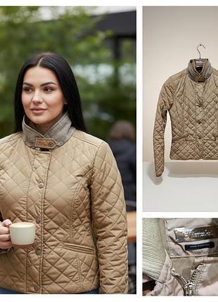 Massimo dutti, жіноча стьобана демісезонна куртка на блискавці та кнопках бежевого кольору