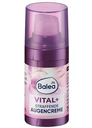 Укрепляющий антивозрастной крем для кожи вокруг глаз balea augencreme vital+ straffend для зрелой кожи, 15 мл