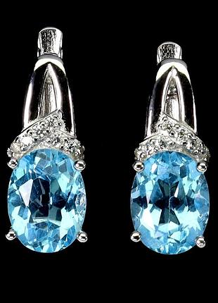 Серьги серебро 925 натуральный топаз