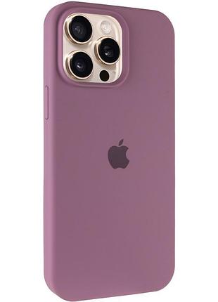 Чехол silicone case full protective (aa) для apple iphone 15 pro max (6.7") лиловый / lilac pride