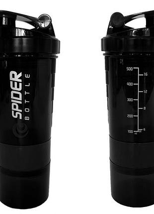Шейкер спортивный easyfit spider 0,5 л черный
