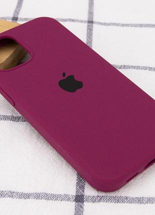 Чехол silicone case full protective (aa) для apple iphone 13 (6.1") бордовый / maroon 3